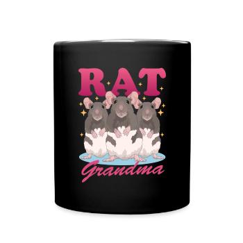 Rats Granny Rat Owner Cute Rat Gift - Full Colour Mug - black - Front