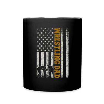 Wrestling Dad Wrestler Männer Vatertag - Tasse einfarbig - Schwarz - Vorne