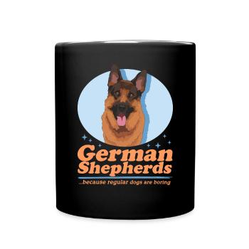Bergers allemands berger allemand chiens cadeau - Mug uni - noir - Devant