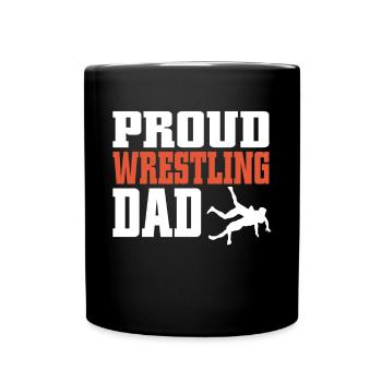 Wrestling Dad Wrestler Men Father's Day - Full Colour Mug - black - Front