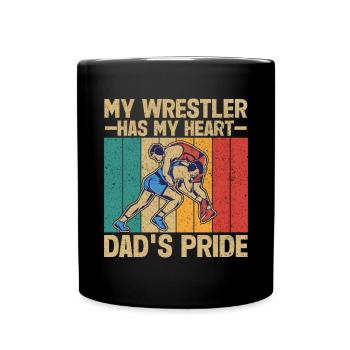 Wrestling Dad Wrestler Männer Vatertag - Tasse einfarbig - Schwarz - Vorne
