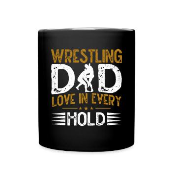Wrestling Dad Wrestler Männer Vatertag - Tasse einfarbig - Schwarz - Vorne