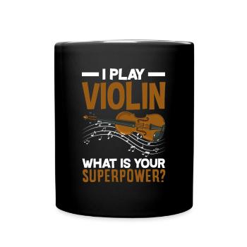 Geige Violine Geigenspieler Violinenspieler - Tasse einfarbig - Schwarz - Vorne