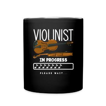 Geige Violine Geigenspieler Violinenspieler - Tasse einfarbig - Schwarz - Vorne
