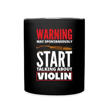 Geige Violine Geigenspieler Violinenspieler - Tasse einfarbig - Schwarz - Vorne