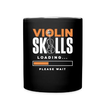 Geige Violine Geigenspieler Violinenspieler - Tasse einfarbig - Schwarz - Vorne