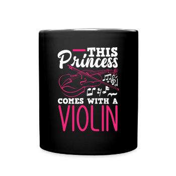 Geige Violine Geigenspieler Violinenspieler - Tasse einfarbig - Schwarz - Vorne
