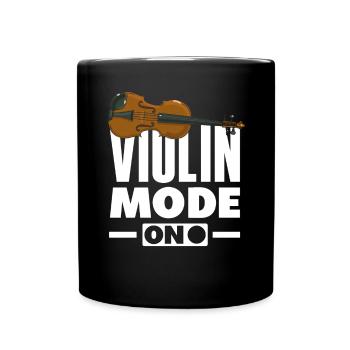 Geige Violine Geigenspieler Violinenspieler - Tasse einfarbig - Schwarz - Vorne
