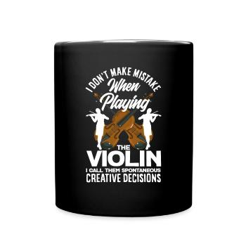 Geige Violine Geigenspieler Violinenspieler - Tasse einfarbig - Schwarz - Vorne
