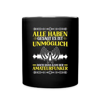 Opérateur radioamateur Puis vint le radioamateur - Mug uni - noir - Devant