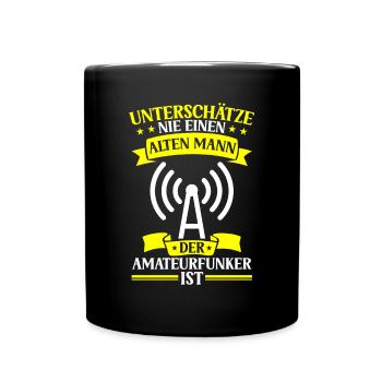 Opérateur radio amateur Vieil homme qui est un radioamateur - Mug uni - noir - Devant
