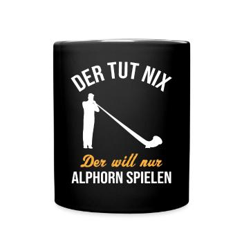 Cadeau de cor des Alpes - juste jouer, pas de faire - Mug uni - noir - Devant