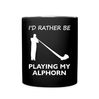 Gift for Alphorn Lovers - Prefer to Play - Full Colour Mug - black - Front