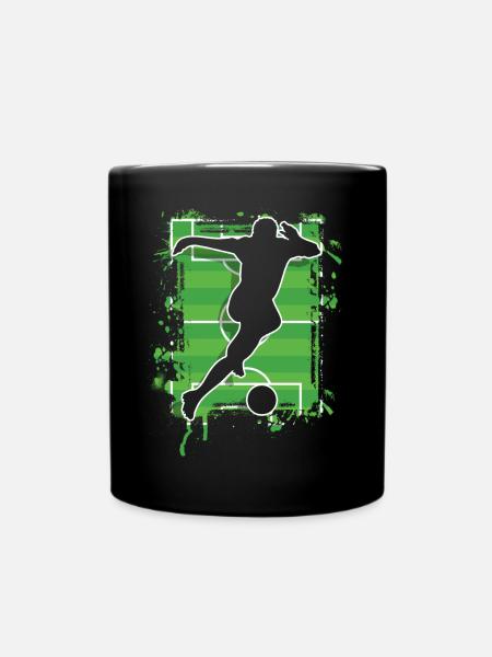 Fußball Fußballer - Tasse einfarbig - Schwarz