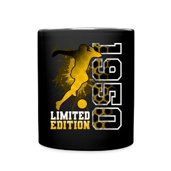 1950 Année De Naissance Anniversaire Football - Mug uni - noir - Devant