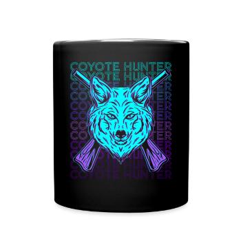Coyote Hunting Coyote Hunter Retro - Full Colour Mug - black - Front