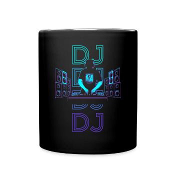 Disc Jockey Turntable Retro - Full Colour Mug - black - Front