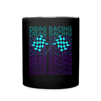 Drag Racing Drag Race Rennfahrer Retro - Tasse einfarbig - Schwarz - Vorne