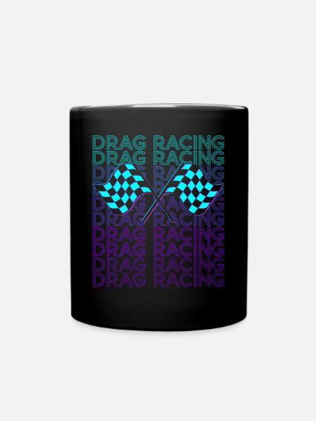 Drag Racing Drag Race Rennfahrer Retro - Tasse einfarbig - Schwarz