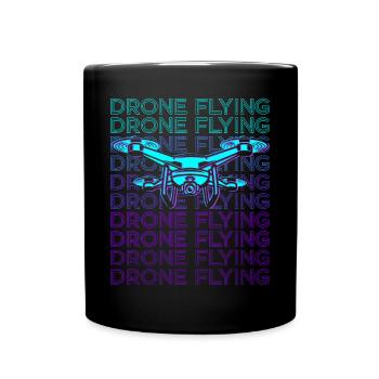 Drone Flying Drone Pilot Quadcopter Retro - Full Colour Mug - black - Front