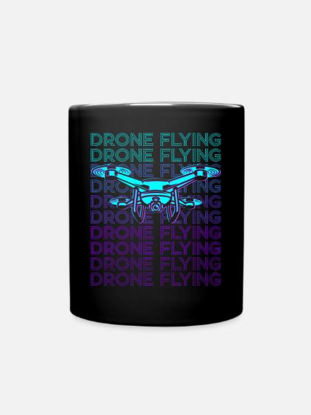 Drone Volant Drone Pilote Quadricoptère Rétro - Mug uni - noir