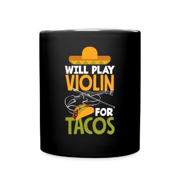 Geige Violine Geigenspieler Violinenspieler - Tasse einfarbig - Schwarz - Vorne