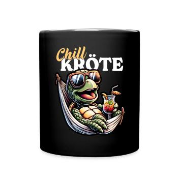 Chill Kröte – Schildkröte Cocktail Sonnenbrille - Tasse einfarbig - Schwarz - Vorne