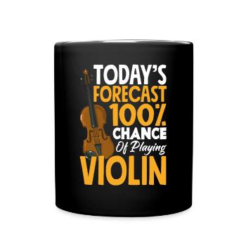 Geige Violine Geigenspieler Violinenspieler - Tasse einfarbig - Schwarz - Vorne