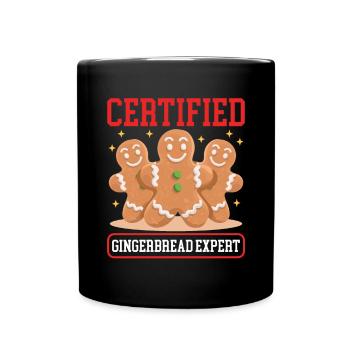 Lebkuchen Lebkuchenmänner Lebkuchenmann Geschenk - Tasse einfarbig - Schwarz - Vorne