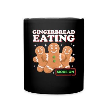 Lebkuchenmänner Lebkuchen Lebkuchenmann Geschenk - Tasse einfarbig - Schwarz - Vorne