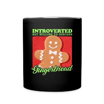 Lebkuchenmann Lebkuchen Geschenk - Tasse einfarbig - Schwarz - Vorne