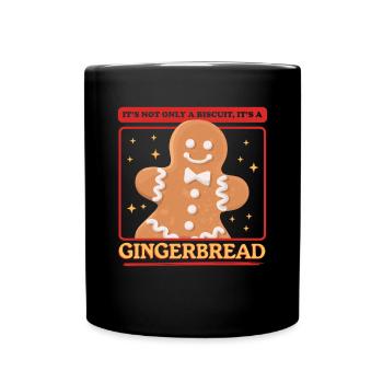 Lebkuchen Lebkuchenmann Geschenk - Tasse einfarbig - Schwarz - Vorne