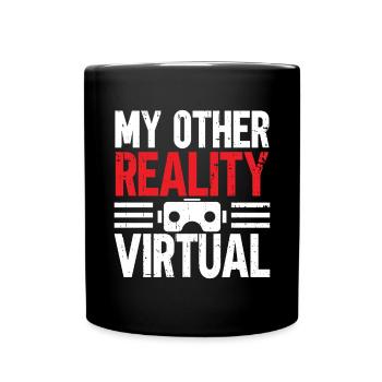 Virtual Reality VR Gamer Funnz - Tasse einfarbig - Schwarz - Vorne
