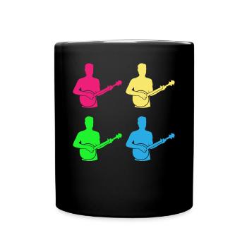Buntes Banjo - Geschenk für Musikfans - Tasse einfarbig - Schwarz - Vorne