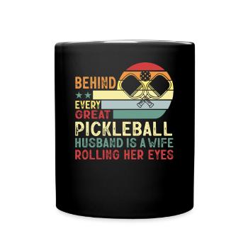 Frau Pickleball Partner Pickleball Paar Liebhaber - Tasse einfarbig - Schwarz - Vorne