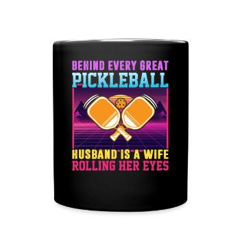 Frau Pickleball Partner Pickleball Paar Liebhaber - Tasse einfarbig - Schwarz - Vorne