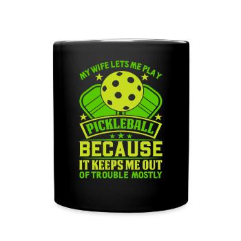 Husband Pickleball Plays Lover Wife Beklei - Full Colour Mug - black - Front