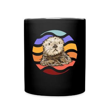 Seeotter - Tasse einfarbig - Schwarz - Vorne