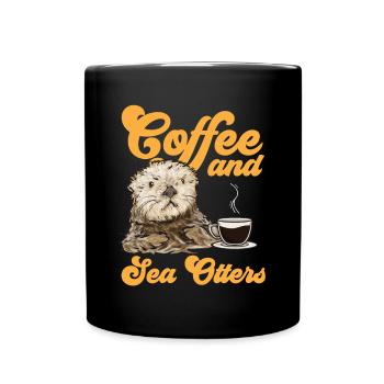 Seeotter - Tasse einfarbig - Schwarz - Vorne