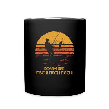 Viens ici, poisson, pêcheur, pêcheur - Mug uni - noir - Devant