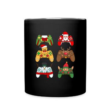 Christmas Gaming Controller - Tasse einfarbig - Schwarz - Vorne