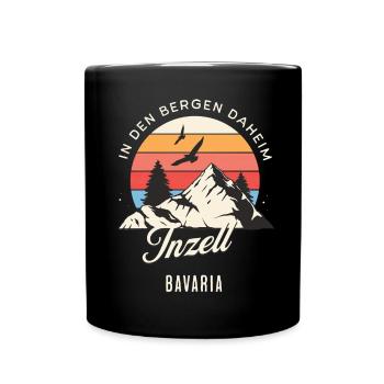 Inzell In den Bergen daheim - Tasse einfarbig - Schwarz - Vorne