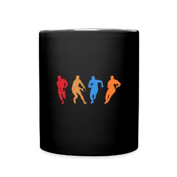 Rugby Player Silhouettes Rugby Silhouette Rugby - Full Colour Mug - black - Front