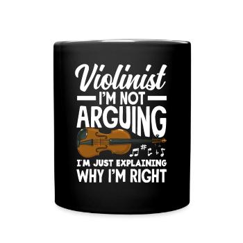 Geige Violine Geigenspieler Violinenspieler - Tasse einfarbig - Schwarz - Vorne