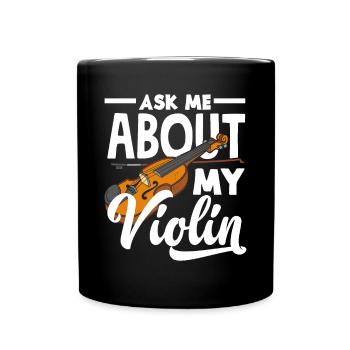 Geige Violine Geigenspieler Violinenspieler - Tasse einfarbig - Schwarz - Vorne