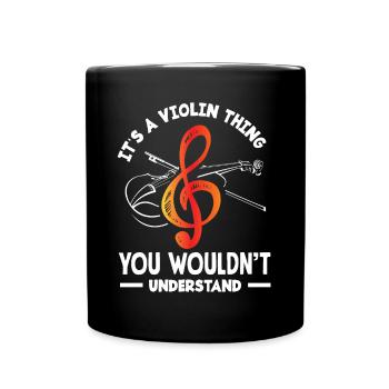 Geige Violine Geigenspieler Violinenspieler - Tasse einfarbig - Schwarz - Vorne