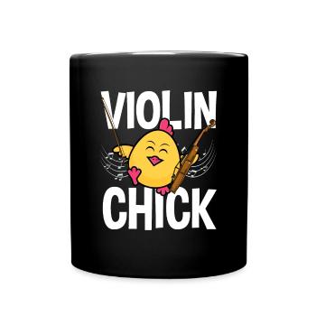 Geige Violine Geigenspieler Violinenspieler - Tasse einfarbig - Schwarz - Vorne