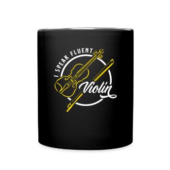 Geige Violine Geigenspieler Violinenspieler - Tasse einfarbig - Schwarz - Vorne