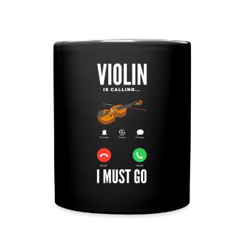 Geige Violine Geigenspieler Violinenspieler - Tasse einfarbig - Schwarz - Vorne