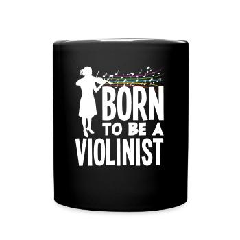 Geige Violine Geigenspieler Violinenspieler - Tasse einfarbig - Schwarz - Vorne